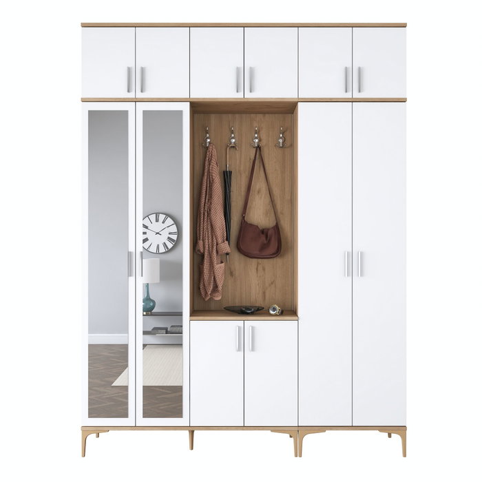 Hanah Home Perchero EA155 - 4499 Nogal y Blanco